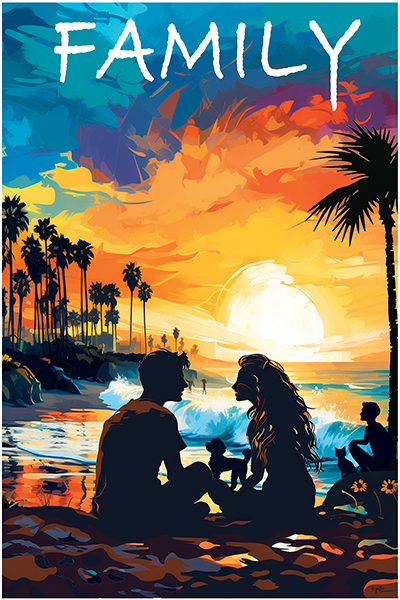 Custom Family Beach Art Print
