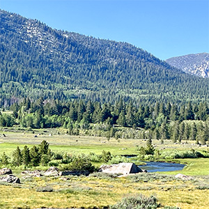 Alpenglow over mountains